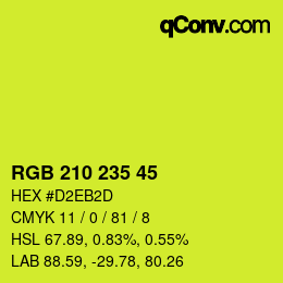 Color code: RGB 210 235 45 | qconv.com