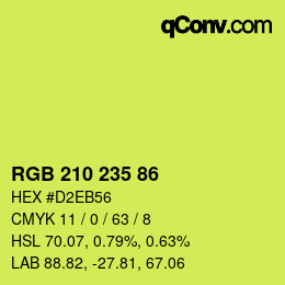 Color code: RGB 210 235 86 | qconv.com