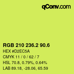 カラーコード: RGB 210 236.2 90.6 | qconv.com