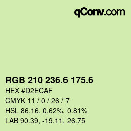カラーコード: RGB 210 236.6 175.6 | qconv.com