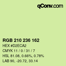 Color code: RGB 210 236 162 | qconv.com