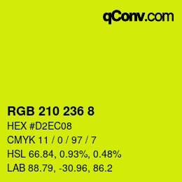 カラーコード: RGB 210 236 8 | qconv.com
