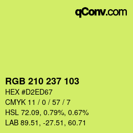 Color code: RGB 210 237 103 | qconv.com