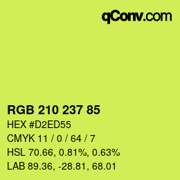 Color code: RGB 210 237 85 | qconv.com