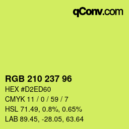 颜色代码: RGB 210 237 96 | qconv.com