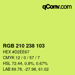 Color code: RGB 210 238 103 | qconv.com