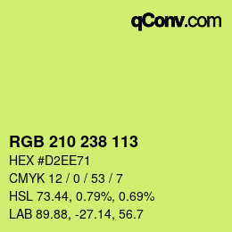 Color code: RGB 210 238 113 | qconv.com