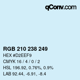 Color code: RGB 210 238 249 | qconv.com