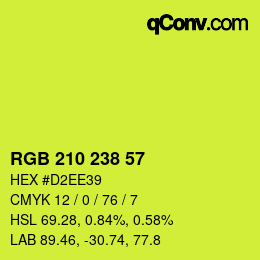 Código de color: RGB 210 238 57 | qconv.com