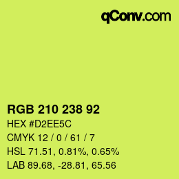カラーコード: RGB 210 238 92 | qconv.com