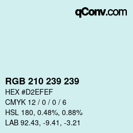 Color code: RGB 210 239 239 | qconv.com