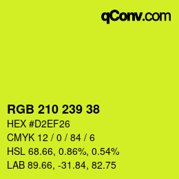Color code: RGB 210 239 38 | qconv.com