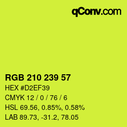 Color code: RGB 210 239 57 | qconv.com