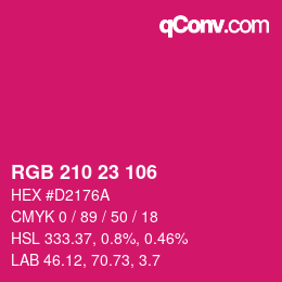 Color code: RGB 210 23 106 | qconv.com