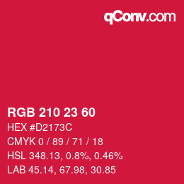 Color code: RGB 210 23 60 | qconv.com