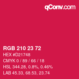 Color code: RGB 210 23 72 | qconv.com
