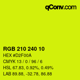 Color code: RGB 210 240 10 | qconv.com