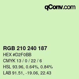 Color code: RGB 210 240 187 | qconv.com