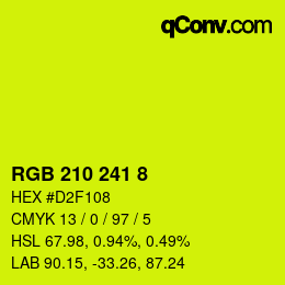 Color code: RGB 210 241 8 | qconv.com