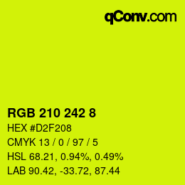 Color code: RGB 210 242 8 | qconv.com