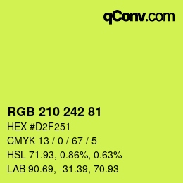 Color code: RGB 210 242 81 | qconv.com