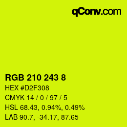Color code: RGB 210 243 8 | qconv.com