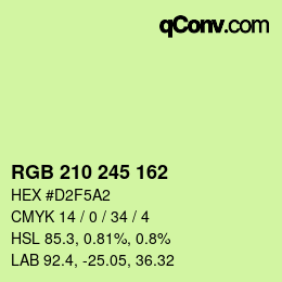 Color code: RGB 210 245 162 | qconv.com