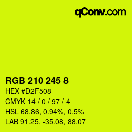 カラーコード: RGB 210 245 8 | qconv.com