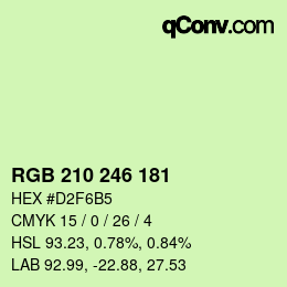 Color code: RGB 210 246 181 | qconv.com