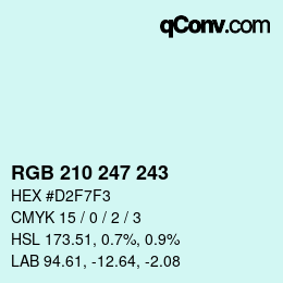 Color code: RGB 210 247 243 | qconv.com