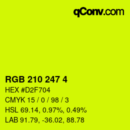 Color code: RGB 210 247 4 | qconv.com