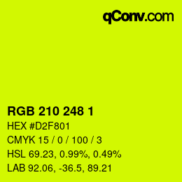 カラーコード: RGB 210 248 1 | qconv.com