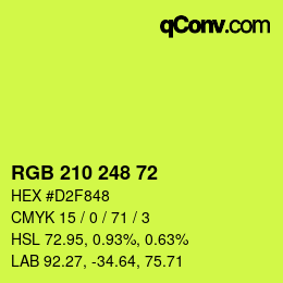 Color code: RGB 210 248 72 | qconv.com