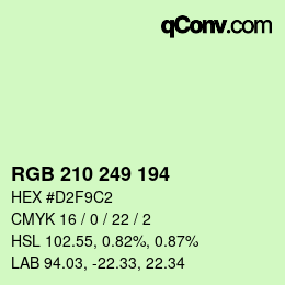 Color code: RGB 210 249 194 | qconv.com