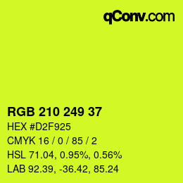 Color code: RGB 210 249 37 | qconv.com