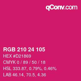 Color code: RGB 210 24 105 | qconv.com