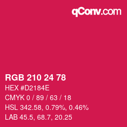 Farbcode: RGB 210 24 78 | qconv.com