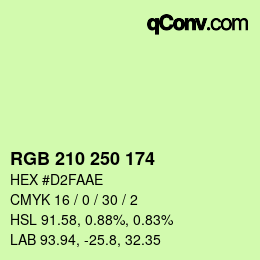 Color code: RGB 210 250 174 | qconv.com
