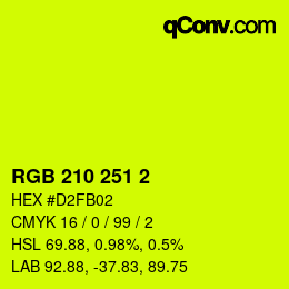 カラーコード: RGB 210 251 2 | qconv.com