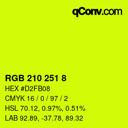 Color code: RGB 210 251 8 | qconv.com