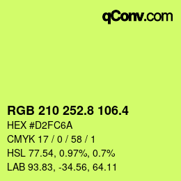 カラーコード: RGB 210 252.8 106.4 | qconv.com