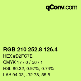 カラーコード: RGB 210 252.8 126.4 | qconv.com