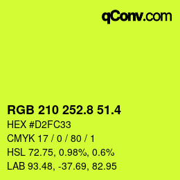カラーコード: RGB 210 252.8 51.4 | qconv.com