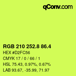 カラーコード: RGB 210 252.8 86.4 | qconv.com