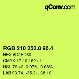 カラーコード: RGB 210 252.8 96.4 | qconv.com