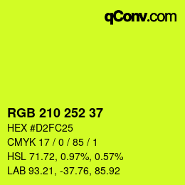 Color code: RGB 210 252 37 | qconv.com