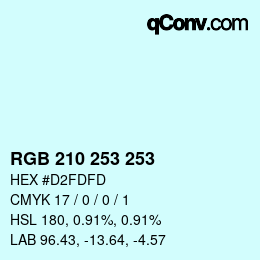 Color code: RGB 210 253 253 | qconv.com