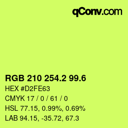 カラーコード: RGB 210 254.2 99.6 | qconv.com
