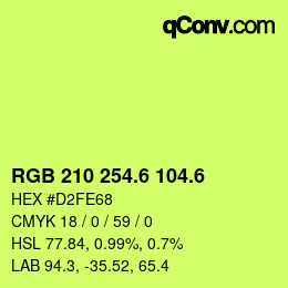 カラーコード: RGB 210 254.6 104.6 | qconv.com