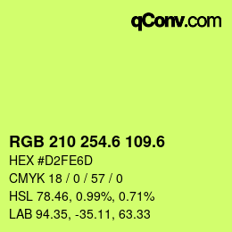 カラーコード: RGB 210 254.6 109.6 | qconv.com